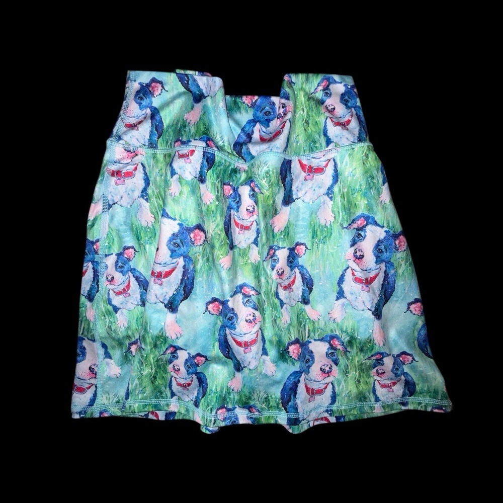 Leoma Lovegrove Sz S Stretch Skort Skirt Shorts Dog Pittie Puppy Frenchie Love - Picture 1 of 7